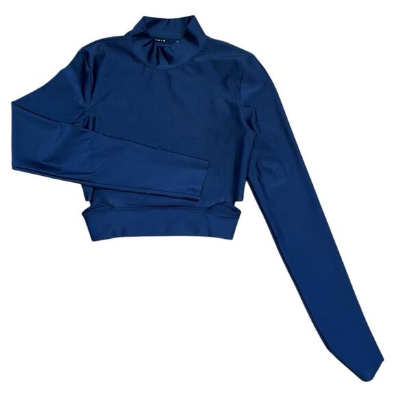 Nike Tech Pack New Black Tight Fit Side Cutout Ling Sleeve Crop Top Size XS Gym - Picture 3 of 8